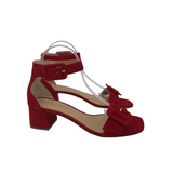 BANANA REPUBLIC ANKLE STRAP SANDAL HEEL SHOES RED 8.5