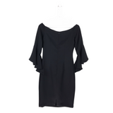 FLARE 3/4 SLEEVE DESIGNER DRESS BLACK 6