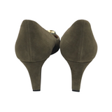 TORY BURCH SUEDE WEDGE SHOES OLIVE 10M