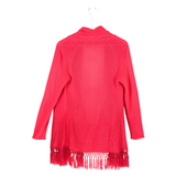 LILLY PULITZER FRINGE TRIM DESIGNER CARDIGAN ORANGE MEDIUM
