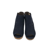 PAUL GREEN RET$350 SUEDE HEEL SANDAL SHOES NAVY 5
