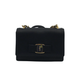 FERRAGAMO RET$1200 SATIN CROSSBODY LUXE HANDBAG BLACK