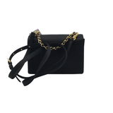 FERRAGAMO RET$1200 SATIN CROSSBODY LUXE HANDBAG BLACK
