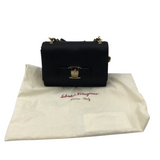 FERRAGAMO RET$1200 SATIN CROSSBODY LUXE HANDBAG BLACK