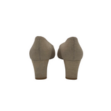 STUART WEITZMAN PUMP DESIGNER SHOES CREME GOLD 8N