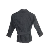 LINEN 3/4 SLEEVE DESIGNER CARDIGAN BLACK XSMALL