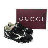 GUCCI RE-WEB SNEAKERS w/ BOX MEN SHOE BLACK 9.5