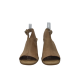 BORN BLOCK HEEL ANKLE STRAP SHOES BROWN 10M