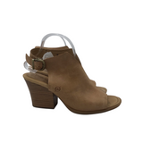 BORN BLOCK HEEL ANKLE STRAP SHOES BROWN 10M