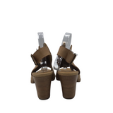 BORN BLOCK HEEL ANKLE STRAP SHOES BROWN 10M