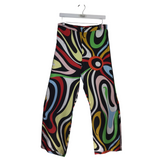 EMILIO PUCCI RET$1340 SILK PRINT DESIGNER PANT BLACK MULTI 6