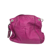 B MAKOWSKY LEATHER SHOULDER HANDBAG MAGENTA