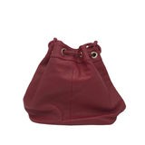 ELLIOTT LUCCA LEATHER BUCKET HANDBAG RED