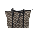 BRIGHTON RET$450 "ROOMEY" LEATHER TOTE HANDBAG TAUPE BLACK