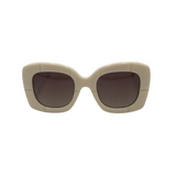 KATE SPADE RET$165 EMBOSSED SQUARE SUNGLASSES/READERS WHITE