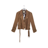 L'AGENCE NWT$1595 SUEDE ZIP DESIGNER JACKET TAN XXLARGE