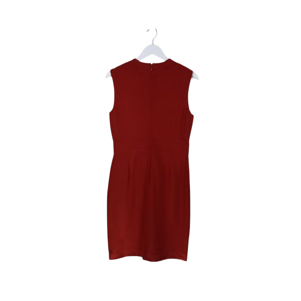 GUCCI LACE UP SLEEVELESS DESIGNER DRESS RED 44