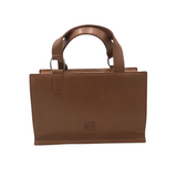 LOEWE VINTAGE ANAGRAM SOFT LEATHER LUXE HANDBAG BROWN