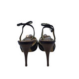 GIUSEPPE ZANOTTI JEWEL STRAPPY HEEL LUXE SHOES BROWN 38.5