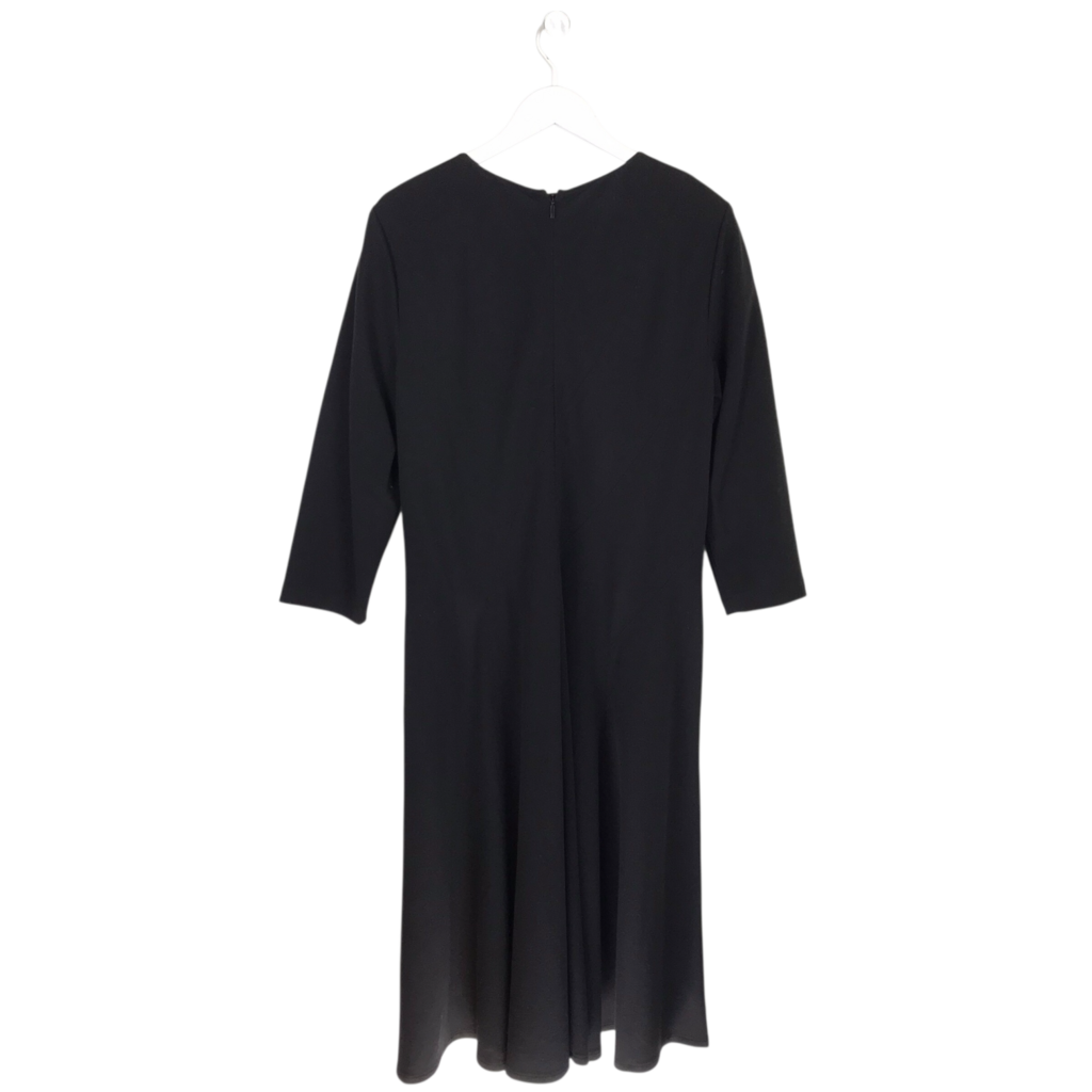 LAFAYETTE 148 KNIT LONG SLEEVE DESIGNER DRESS BLACK 14