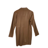 LEATHER LONG SLEEVE DESIGNER JACKET TAN MEDIUM