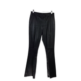 LEATHER STRAIGHT LEG DESIGNER PANT BLACK 4