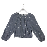 MADEWELL LONG SLEEVE TOP NAVY WHITE SMALL