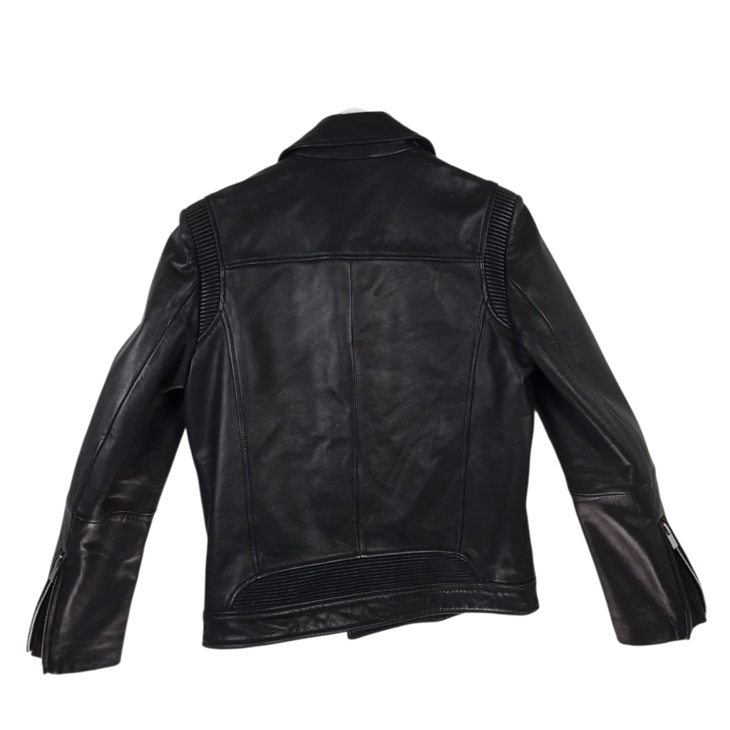 HUGO BOSS MOTO LAMB LEATHER MEN JACKET BLACK SMALL