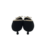 VIVAIA RET$169 KNIT KITTEN HEEL SHOES BLACK CREAM 10