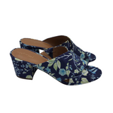 J MCLAUGHLIN FLORAL BLOCK HEEL SANDAL SHOES NAVY GREEN 10
