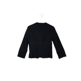 BCBGMAXAZRIA DOTS LONG SLEEVE DESIGNER BLAZER BLACK WHITE MEDIUM