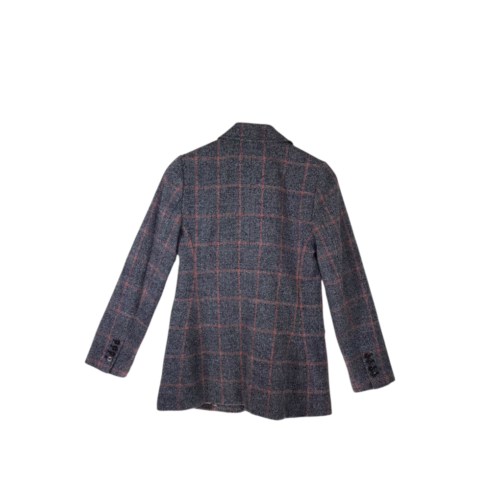 REBECCA TAYLOR NWT$595 PLAID DESIGNER BLAZER NAVY PINK SMALL