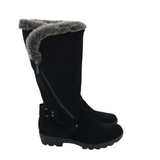 AQUATALIA FAUX FUR SUEDE BOOTS BLACK 7