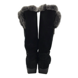 AQUATALIA FAUX FUR SUEDE BOOTS BLACK 7