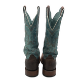 ARIAT WESTERN SQUARE TOE BOOTS TEAL/BROWN 7.5