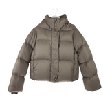 BANANA REPUBLIC NWT$229 DOWN PUFFER HOOD DESIGNER JACKET TAUPE XXS