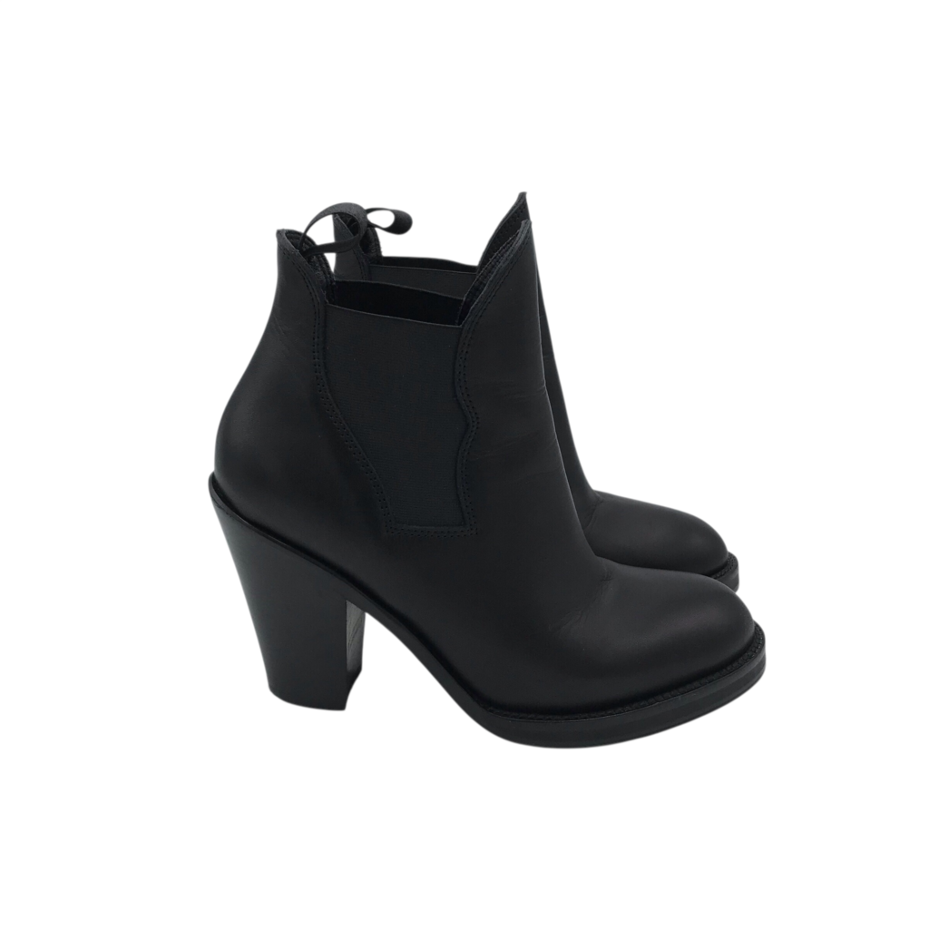 ACNE STUDIOS BLOCK HEEL BOOTIE DESIGNER SHOES BLACK 38
