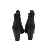 BLOCK HEEL BOOTIE DESIGNER SHOES BLACK 38