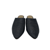 ANTHROPOLOGIE WESTERN MULES SHOES BLACK 9