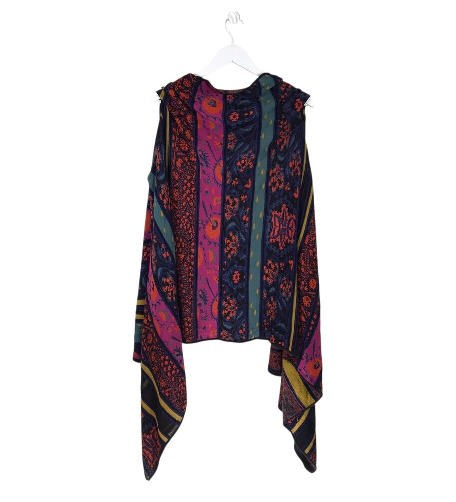 KNIT DUSTER DESIGNER VEST BLUE PINK OS