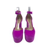 GIANVITO ROSSI RET$1190 PLATFORM VELOUR PUMP DESIGNER SHOES PINK 38
