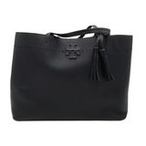 TORY BURCH PEBBLED LEATHER TOTE HANDBAG BLACK