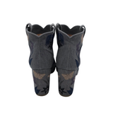 LAURENCE DACADE RET$895 EMBROIDERED DENIM ANKLE DESIGNER BOOTS BLUE NAVY 9.5