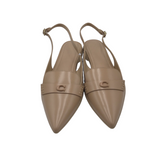 COACH RET$185 LEATHER SLINGBACK FLAT SHOES TAN 9