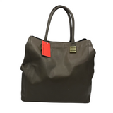 NWT$325 LEATHER SATCHEL HANDBAG GRAY