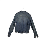 DOLCE & GABBANA DENIM ZIP DISTRESSED LONG SLEEVE DESIGNER JACKET LT BLUE LARGE