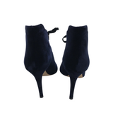 JIMMY CHOO VELVET LACE UP HEELS LUXE SHOES NAVY 40