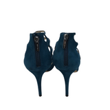 JIMMY CHOO SUEDE CUTOUT HEELS LUXE SHOES TEAL 40.5