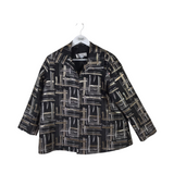 CAROLINE ROSE BROCADE DESIGNER BLAZER BLACK GOLD SMALL