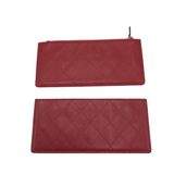 CHANEL 2pc. QUILTED LEATHER LUXE WALLET ORANGE